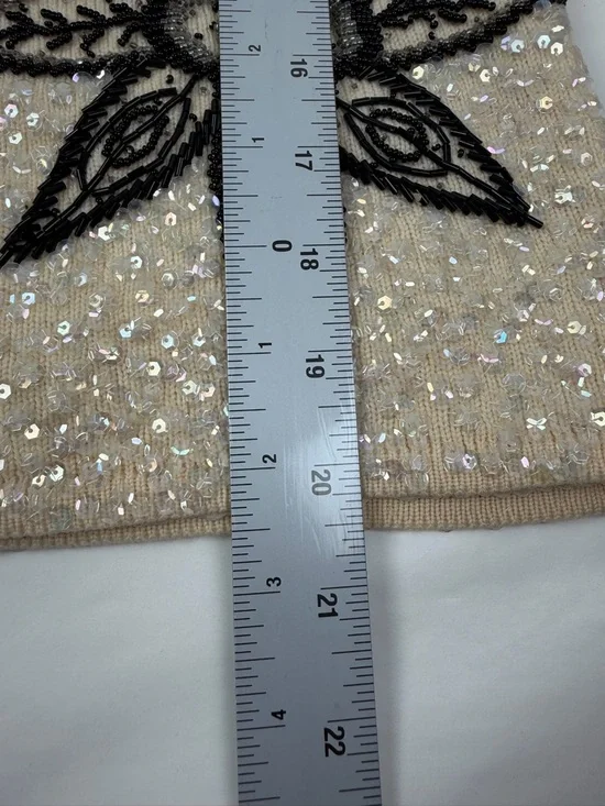 Vintage Beaded Black and cream sleeve less top - Picture 7 of 13